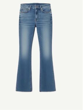 MOTHER Superior Weekender Mid rise Wash Blue Flare Jeans Long size 27